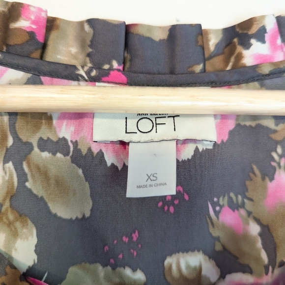 LOFT Rose Satin Ruffle Tank - Picture 2 of 4